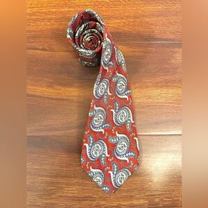 🌿SALE🌿CHRISTIAN DIOR Red Silk Paisley Necktie Made in USA